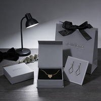 Boîte à bijoux et sac en carton personnalisé pour petits bijoux, avec logo en feuille d'or