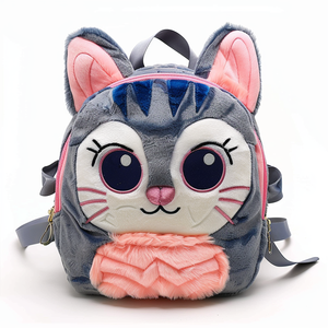 Zainetti in flanella personalizzati 3D a forma <span class=keywords><strong>di</strong></span> animali dei cartoni animati, portachiavi, borse per bambine 2-4 anni, regalo <span class=keywords><strong>di</strong></span> Natale per l'asilo, in cotone - Product Image 3