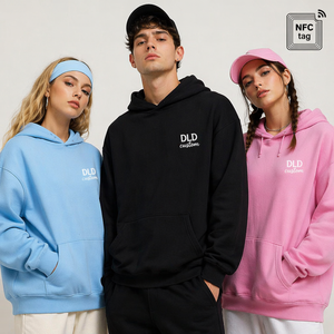 เสื้อฮู้ดดี้ผู้ชายสตรีทแวร์สั่งทำพิเศษ ผ้าคอตตอน 100% พิมพ์ลายพัฟคุณภาพสูง หนัก 555 GSM ลายกระบองเพชร ขายส่ง - Product Image 3