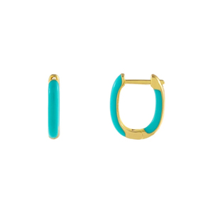 ROXI Pendientes de Aro de Moda con Esmalte de Color Simple en Forma de U para Mujer - Product Image 5