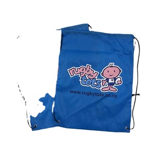 Sacs à cordon en polyester personnalisés imprimés en une couleur pour promotion - Product Image 3