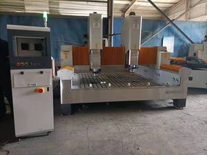 Nouvelle machine CNC à pierre JK-2030-2 pour marbre et granit 5,5 kW AC380V contrôlée par PLC de haute qualité 1 tête de gravure et lame - Product Image 6