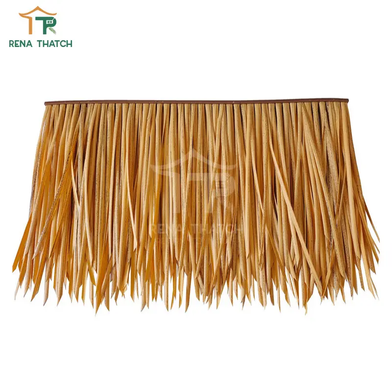 Plastic synthetic thatch roof tiles material artificial thatch roof Viva palm panel Viro Java Thatch