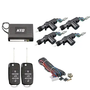 NTO פופולרי נגד גניבה 12V בודק נעילה מרכזית 4 דלתות אזעקה לרכב ערכת נעילה מרכזית ערכת נעילה מרחוק מתנע למכוניות