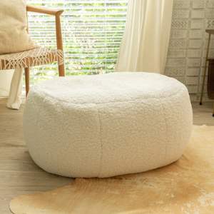DB Jaxx Ellis Pouf amovible en peluche faux-agneau en peau de mouton pour un design intérieur moderne pour bébés enfants chambre nuage ovale - Product Image 4