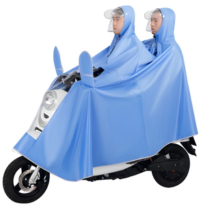 Nouvelle bâche de <span class=keywords><strong>pluie</strong></span> réutilisable en PVC écologique de haute qualité, coupe-vent et imperméable, pour deux personnes, pour moto et vélo électrique - Product Image 1