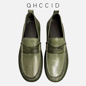 Chaussures en cuir de style anglais pour hommes - Chaussures décontractées monobloc à enfiler, idéales pour le travail et les loisirs, très confortables - Product Image 2