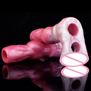 YOCY-2208 Colorful Long Horse Penis Sleeves Hollow Sex Toy Silicone Soft Enlarge <b>Dildo</b> Fantasy Horse <b>Dildo</b> Skin Friendly - Product Image 3