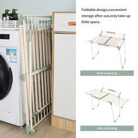 WIREKING Séchoir à linge moderne multifonctionnel en acier thermolaqué, extensible et pliable pour salle de bain, avec pinces à chaussettes et à vêtements