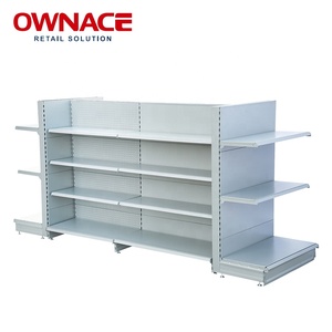 Étagère de <span class=keywords><strong>supermarché</strong></span> européenne allemande à usage intensif présentoir en métal double face Design moderne en acier pour étagère d'épicerie - Product Image 4