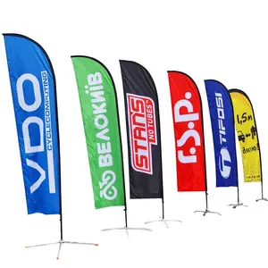 Neues Produkt im Freien dekorative Wind feder Flagge Banner für Werbe Strand Flagge