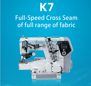 Machine à coudre industrielle à bras cylindrique à entraînement direct Jack K7-UT2-01GBX356 à 3 aiguilles, point de recouvrement, unité complète avec table et support - Product Image 6