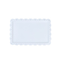 Assiette plate rectangulaire en plastique - Design minimaliste moderne pour usage hôtelier, idéale pour les fruits, desserts, collations et pâtisseries