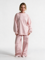 Haut décontracté surdimensionné rétro Y2K pour femmes, col montant, 100% coton biologique, design asymétrique, broderie perlée, manches longues