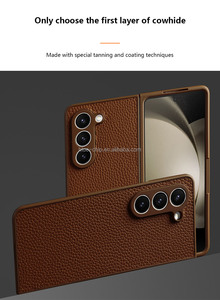 Étui de téléphone pour homme en cuir véritable de haute qualité, résistant aux chocs, design personnalisé Yanchentian, plusieurs couleurs, pour Fold 6 - Product Image 5