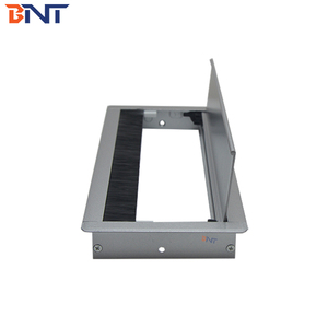 Hợp Kim Nhôm Bàn Văn Phòng Dây Cáp Grommet Hộp/Hình Chữ Nhật Màu Trắng Bảng Hàng Đầu Lỗ Lật Bìa Quản Lý Cáp Box Với Bàn Chải - Product Image 4