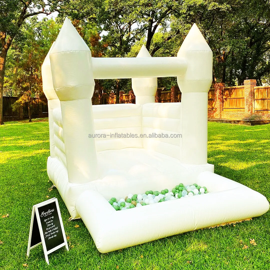 white bouncer customized wedding birthday event jumping mini bounce house commercial white bounce house with ball pit