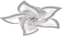 Ventilateur de plafond rétractable en forme de fleur, design pétale, 6 vitesses, réversible, télécommande APP pour chambre à coucher, lampe décorative pour la maison