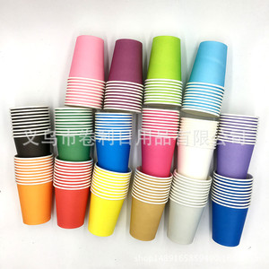 Gobelets en papier colorés épais jetables, 10 pièces par paquet, pour boissons chaudes lors de fêtes - Product Image 2