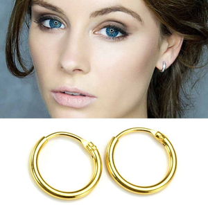 Su misura 925 sterling silver <span class=keywords><strong>cartilagine</strong></span> sleeper orecchino ad anello per le donne, gioielli 18k oro bianco orecchino, dainty gioielli per le donne - Product Image 4