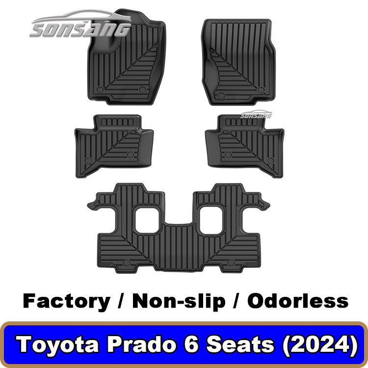 เสื่อสำหรับรถยนต์3D 6ที่นั่งสำหรับ Toyota Prado 2024