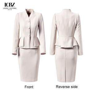 Traje Formal de Dos Piezas para Mujer de Negocios, Vestido de Oficina con Decoración de Botones, Trajes Formales de Oficina para Mujer en Talla S - Product Image 5