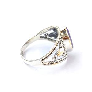 แหวนพลอยอเมทิสต์ เงินแท้ 925 แหวนพลอยทำมือ คอลเลคชั่นแหวนเงินคุณภาพ ราคาขายส่ง - Product Image 3