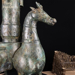 Jingciren Boutique Pot de chevaletage en bronze antique, en cuivre pur, avec inscriptions anciennes, cadre Mabo ancien, collection de cadeaux de déménagement - Product Image 3