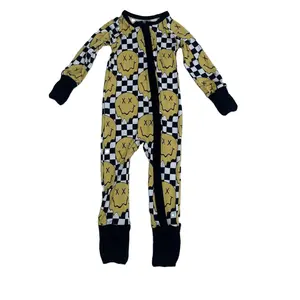 Qingli OEM Bamboo Checkered Romper Clothes Long Sleeve Baby Rompers Wholesale
