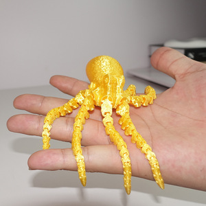 Decorazione per Acquario a Forma di Polpo Stampata in 3D, 11,2 cm, in PVC, Moderna Decorazione per Vasca dei Pesci, Giocattolo Articolato e Posizionabile - Product Image 2