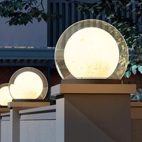 Lampe solaire d'extérieur en acier inoxydable, type pilier, design moderne, étanche IP65, pour cour et jardin, avec effet bulle