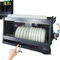 Cesto Deslizante Moderno de Liga de Alumínio com Elevação Automática para Armário de Cozinha, Controle por Toque com Sensor Inteligente