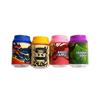 Nouveaux pots en plastique PET de 3,5 g au design de canette de soda, 100 ml, avec bouchon à clapet, pour bonbons gélifiés, herbes sèches et fleurs