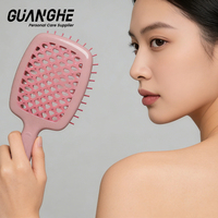 Peignes démêlants et de massage du cuir chevelu en plastique à dents larges - Modèle Guanghe DHB-02 - Vente en gros Liaoning - Peigne démêlant portable pour cheveux