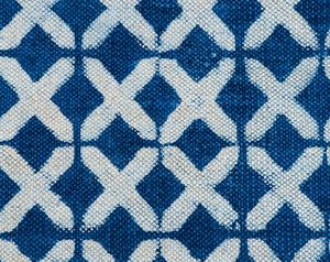 Tapis Kilim en coton bleu indigo tissé à la main, imprimé en bloc, tissage plat, style bohème, pour sol, 5x8 6x9 8x10 9x12 - Product Image 5