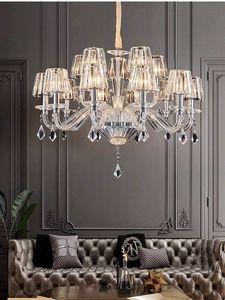 Candelabro <span class=keywords><strong>de</strong></span> cristal elipse francés, Bombilla LED Edison, lámpara colgante, luz colgante decorativa para Hotel, hogar, Villa, decoración interior, habitación - Product Image 1
