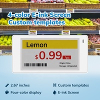Etiqueta Electrónica para Estantes MinewTag Slim de 2.67'' con Pantalla E-ink Impermeable de 4 Colores, Etiqueta de Precio Digital BLE para Supermercado