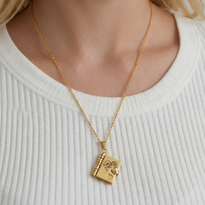 Collier chaîne trombone plaqué or 14 carats avec pendentif <span class=keywords><strong>lettre</strong></span> hexagonale simple et mignon, collier ras du cou initial, colliers superposés dorés - Product Image 3