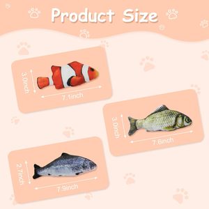 Jouet interactif pour chat, poisson réaliste en peluche électrique qui bouge et s'agit, amusant, rechargeable par USB, pour mordre, mâcher et exercer, jouet en forme de poisson-chat - Product Image 2