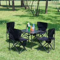 Ensemble table et chaises de camping, mobilier d'extérieur portable et pliable en tissu Oxford et acier carbone, pour un style de vie décontracté