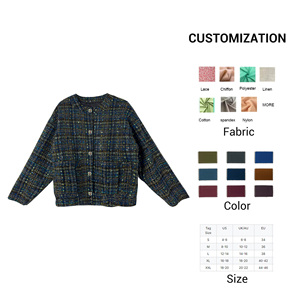 Blazer de style luxe personnalisé pour femmes <span class=keywords><strong>manteau</strong></span> <span class=keywords><strong>court</strong></span> <span class=keywords><strong>court</strong></span> boucle bouton garniture OEM Chine usine en gros fabricant veste matelassée - Product Image 6