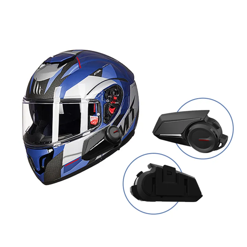 Hot Selling Bluetooth 5.1 Motorcycle Intercom Helmet Headset 6 Rider Speaker Headphone Music Sharing FM Motorbike Headset