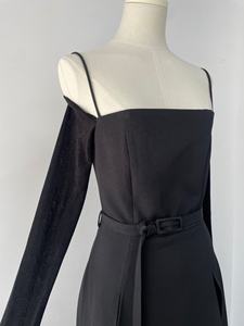 AIMEISI yeni özelleştirmek logosu uzun kollu düzensiz yarık kapalı tek omuzlu elbise balo kadın giyim zarif elbiseler - Product Image 6