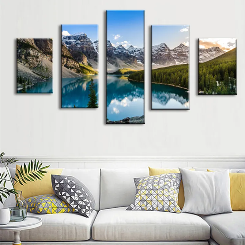 Imagem adesiva de óleo para decoração, quadro de tela com impressão personalizada, item promocional, máquina de impressão 3d, arte de parede de paisagem