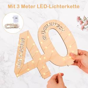 18/20/30/40/50/60 cumpleaños cartel de madera libro de invitados con luces LED vela dinero titular decoración de escritorio para <span class=keywords><strong>aniversario</strong></span> de boda - Product Image 3