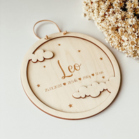 Signe d'annonce de nom de bébé en bois, signe d'annonce de naissance, signe nouveau-né Hello World pour cadeau de pépinière de douche de bébé