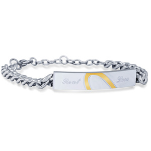 European American Style Minimalist <b>Titanium</b> Steel Couple Heart Bracelet Black Gold Color Gift for Qixi Festival Unisex Jewelry - Product Image 4