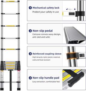 Escalera telescópica extensible de aluminio recta única para <span class=keywords><strong>Lidl</strong></span> - Product Image 3