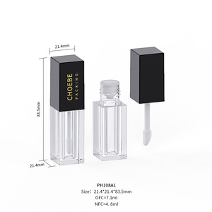 Custom Logo Clear Square 4.8ml PETG Lip Gloss Packaging Container with Screw Cap Cosmetic Lipgloss <strong>Tube</strong> - Product Image 4