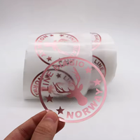 Autocollants personnalisés imperméables avec logo, rouleau d'autocollants transparents à estampage à chaud, étiquettes autocollantes en feuille d'or transparente